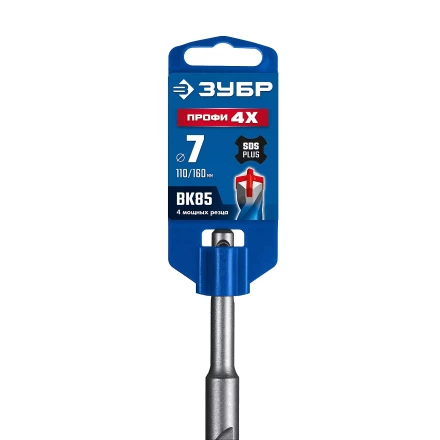 ЗУБР ПРОФИ-4Х 7x160 мм, SDS-plus бур (29313-160-07) купить в Ханты-Мансийске