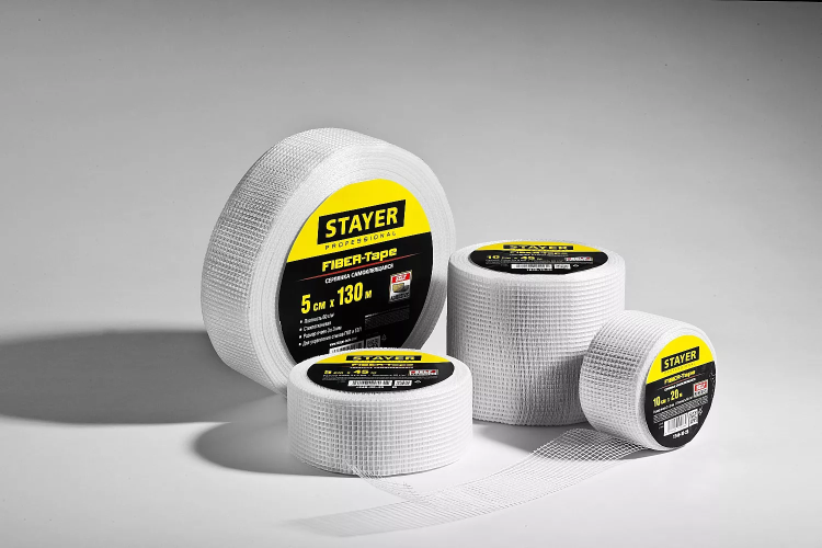 Серпянка самоклеящаяся FIBER-Tape, 10 см х 45м, STAYER Professional 1246-10-45 1246-10-45 купить в Ханты-Мансийске