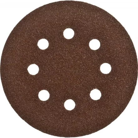 Круг шлифовальный ЗУБР "СТАНДАРТ" из абразивной бумаги на велкро основе, 8 отв., Р80, 125мм, 5шт 35350-125-080 купить в Ханты-Мансийске