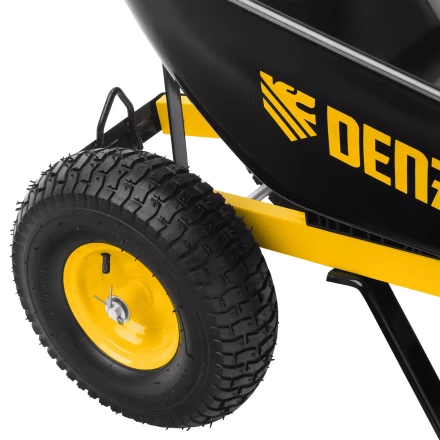 Тачка строительная усиленная объем 140 л 250 кг двухколесная колесо 15х6.00-6 Denzel 69000 купить в Ханты-Мансийске