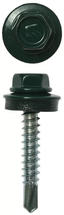 Саморезы ЗУБР &quot;ПРОФЕССИОНАЛ&quot; окраш., RAL 6005 зелен. насыщен., для крепл. кров. матер. к дерев. обреш., 4.8x35мм, 380шт 4-300315-48-035-6005 купить в Ханты-Мансийске