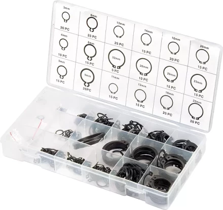 Набор стопорных колец, D 3 - 32 мм, 300 предм. СИБРТЕХ 47600 купить в Ханты-Мансийске