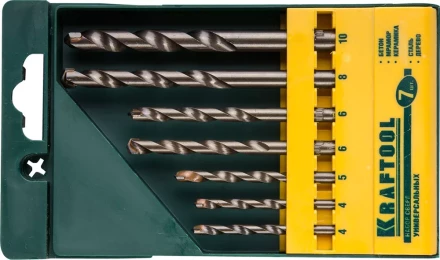 Набор KRAFTOOL &quot;EXPERT&quot; Сверла универсальные (бетон,мрамор,сталь,стекло,керамика,дерево), цилиндр. хвост., в боксе, 7шт 29172-H7 купить в Ханты-Мансийске