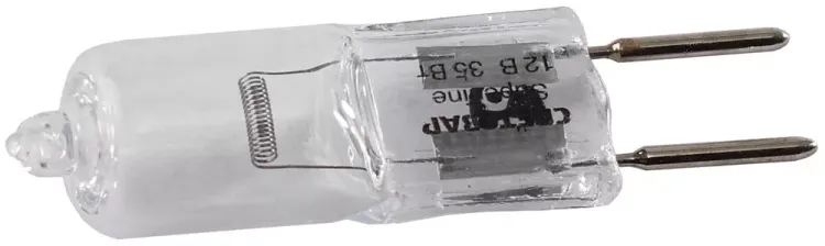 Лампа галогенная СВЕТОЗАР капсульная, прозрачное стекло, цоколь GY6.35, диаметр 12мм, 35Вт, 12В SV-44773-T купить в Ханты-Мансийске
