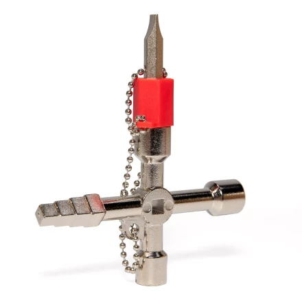 Ключ для электрошкафов КВТ КЭШ-5М с 5 профилями и битой «крест/шлиц» (84624) купить в Ханты-Мансийске