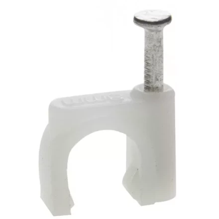 ЗУБР &quot;МАСТЕР&quot;. Скоба-держатель для круглого кабеля, с оцинкованным гвоздем, 4 мм, 50 шт 45111-04 купить в Ханты-Мансийске