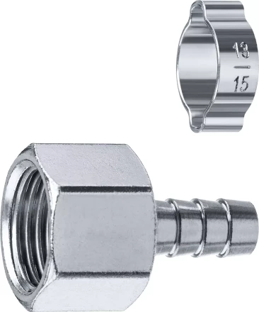 ЗУБР штуцер елочка, 10 мм - 1/2F, переходник с обжимным хомутом, Профессионал (64923-1/2-10) купить в Ханты-Мансийске