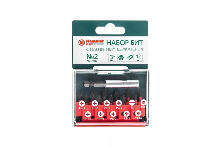 Набор бит HAMMER 25мм (PB набор No2 12шт.  Ph/Pz/Sl/Tх) купить в Ханты-Мансийске