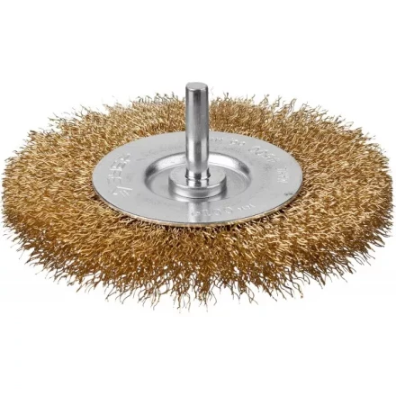 ЗУБР &quot;ПРОФЕССИОНАЛ&quot;. Щетка дисковая для дрели, витая латунированная стальная проволока 0,3мм, 100мм 3520-100_z02 купить в Ханты-Мансийске
