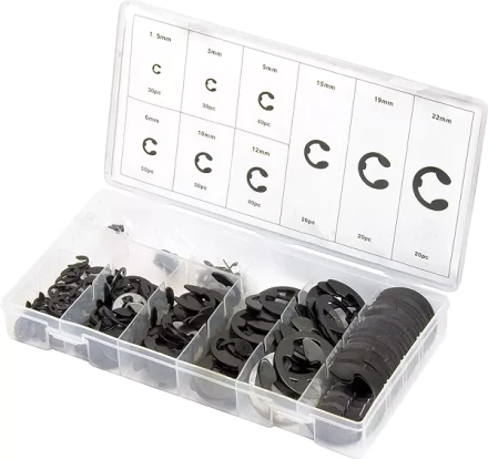 Набор стопорных колец, D 1,5 - 22 мм, 300 предм. СИБРТЕХ 47601 купить в Ханты-Мансийске