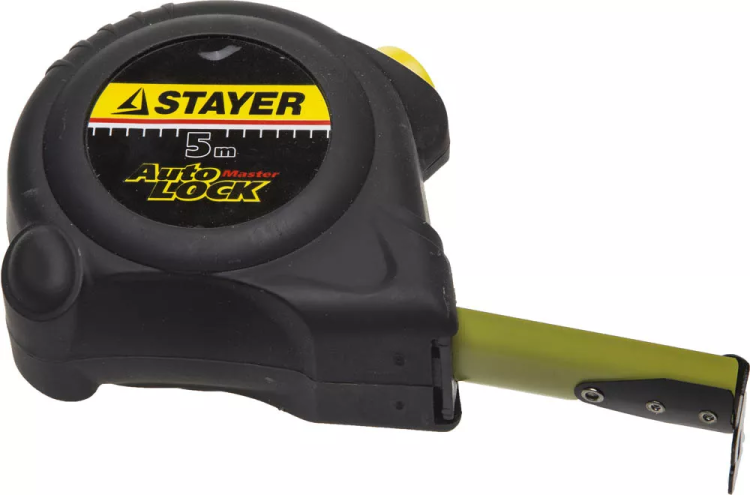 Рулетка STAYER "MASTER" "AUTOLOCK", корпус с резиновым напылением, автостоп, 5мх25мм 2-34126-05-25_z01 купить в Ханты-Мансийске