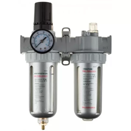 Набор аксессуаров KRAFTOOL "INDUSTRIE QUALITAT" для пневмосистем: манометр, влагоотделитель, смазчик 6505 купить в Ханты-Мансийске