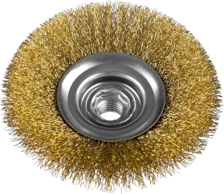 ЗУБР "ПРОФЕССИОНАЛ". Щетка коническая для УШМ, витая латунированная стальная проволока 0,3мм, 100ммхМ14 35267-100_z02 купить в Ханты-Мансийске