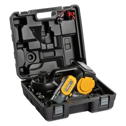 Домкрат электрогидравлический «3 в 1» (1,5 т), 12В, с гайковертом электрическим, в наборе  Denzel 51190 купить в Ханты-Мансийске