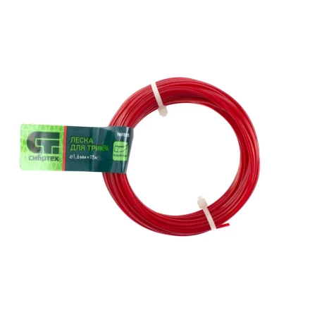 Леска для триммера квадратная, 1.6 мм х 15 м, Россия Сибртех 961535 купить в Ханты-Мансийске