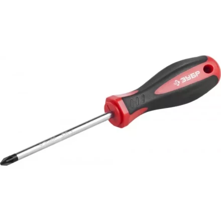 Отвертка ЗУБР &quot;МАСТЕР&quot;, Cr-v, эргономичная двухкомпонентная рукоятка, PZ2x100мм 25063-2-100_z02 купить в Ханты-Мансийске