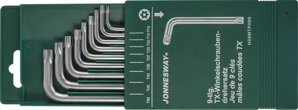 Комплект угловых ключей TORX с центрированным штифтом Т10-Т50 9предметов S2 H08MTP09S Jonnesway 47100 купить в Ханты-Мансийске