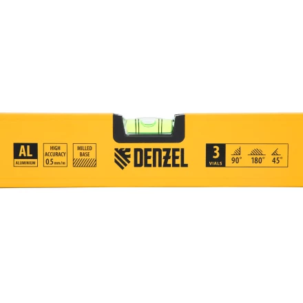 Уровень алюминиевый Denzel, магнит, фрезерованный, 3 глазка (1 зеркал.), 0,5 мм/м, 1000 мм, 33693 купить в Ханты-Мансийске