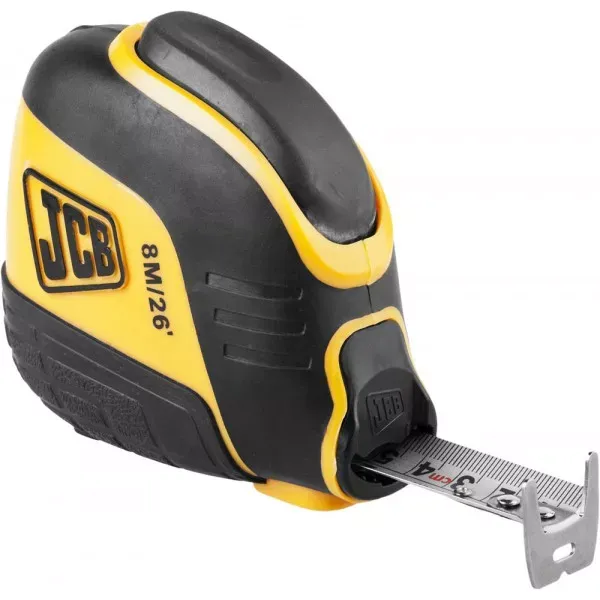 Рулетка JCB, автостоп, двусторонняя шкала, двухкомпонентный корпус, 8м JMS004 купить в Ханты-Мансийске