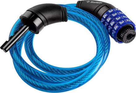 Замок ЗУБР &quot;ПРОФЕССИОНАЛ&quot;, тросовый, кодовый, с изменяемым кодом, длина троса - 950мм, d 10мм 37262-95_z01 купить в Ханты-Мансийске