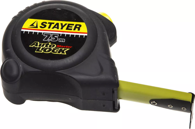Рулетка STAYER "MASTER" "AUTOLOCK", корпус с резиновым напылением, автостоп, 7,5мх25мм 2-34126-07-25_z01 купить в Ханты-Мансийске