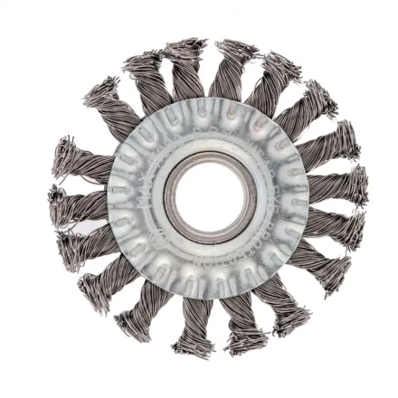Щетка для УШМ 100 мм посадка 22,2 мм Плоская крученая проволока 0,5 мм Сибртех 746307 купить в Ханты-Мансийске