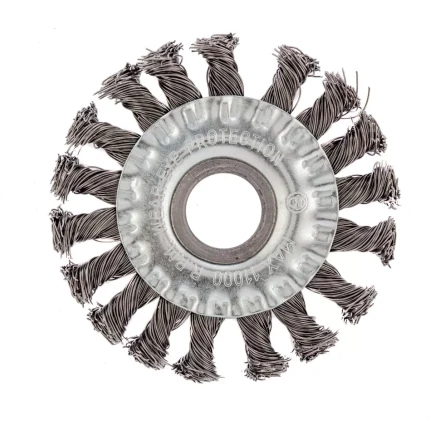 Щетка для УШМ 100 мм посадка 22,2 мм Плоская крученая проволока 0,5 мм Сибртех 746307 купить в Ханты-Мансийске