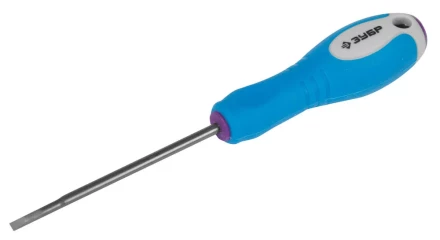 Отвертка ЗУБР, Cr-V сталь, трехкомпонентная рукоятка, цветовая индикация типа шлица, SL, 2,5x63мм 25251-2.5-063 купить в Ханты-Мансийске