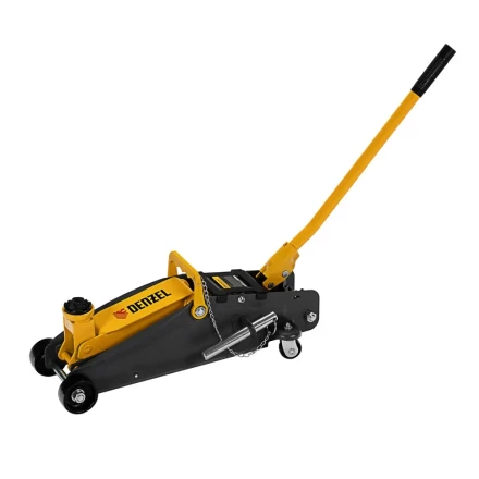 Домкрат гидравлический подкатной Denzel с фиксатором 2,8 т 135-385 мм в кейсе 51156 купить в Ханты-Мансийске