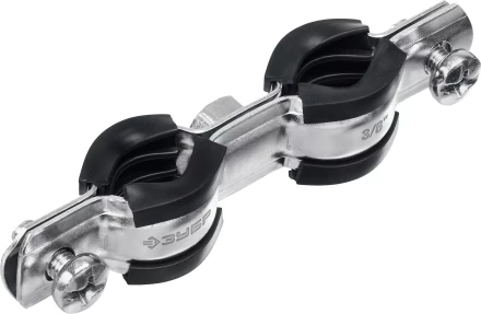 ЗУБР 3/8, цинк, 8 шт, двойной трубный хомут (37890-15-19) купить в Ханты-Мансийске