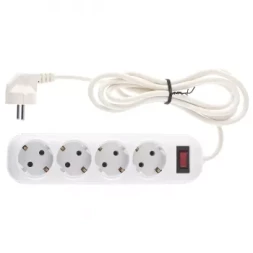 Удлинитель бытовой серия EF, с заземлением и выключателем, 2м, 4 розетки, 10A Stern 95775