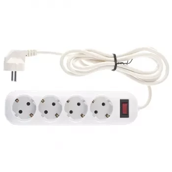 Удлинитель бытовой серия EF, с заземлением и выключателем, 2м, 4 розетки, 10A Stern 95775 купить в Ханты-Мансийске