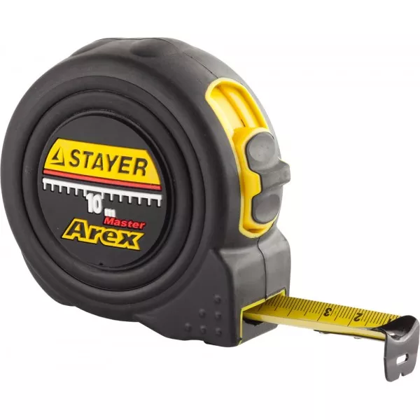 Рулетка STAYER "PROFI" "AREX", двухкомпонентный противоударный корпус, упрочненное полотно, 10м/25мм 3410-10_z01 купить в Ханты-Мансийске