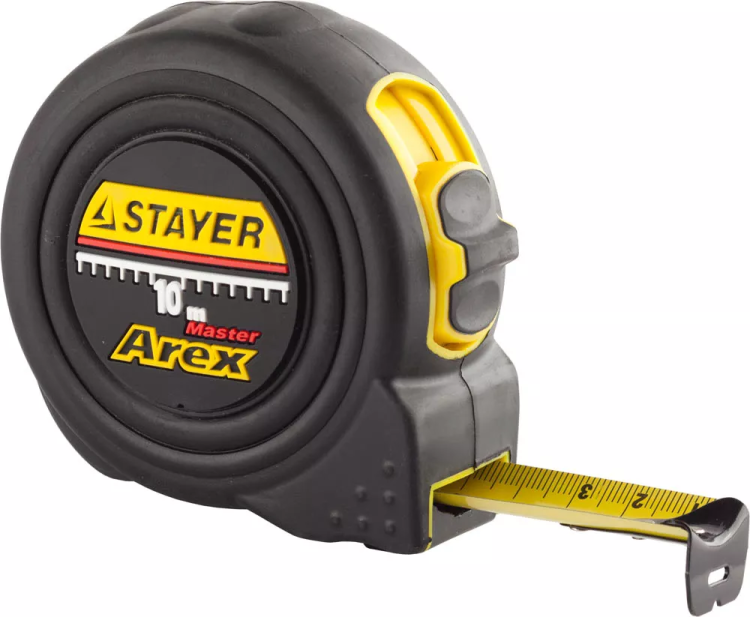 Рулетка STAYER "PROFI" "AREX", двухкомпонентный противоударный корпус, упрочненное полотно, 10м/25мм 3410-10_z01 купить в Ханты-Мансийске