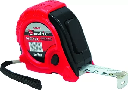 Рулетка Rubber 5 м х 19 мм обрезиненный корпус  MATRIX 31002 купить в Ханты-Мансийске