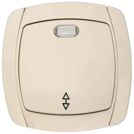 Выключатель СВЕТОЗАР "CITY LIGHT" проходной одноклавишный в сборе, с подсветкой, бежевый, 10А/~250В SV-54238-B купить в Ханты-Мансийске