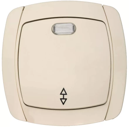 Выключатель СВЕТОЗАР "CITY LIGHT" проходной одноклавишный в сборе, с подсветкой, бежевый, 10А/~250В SV-54238-B купить в Ханты-Мансийске