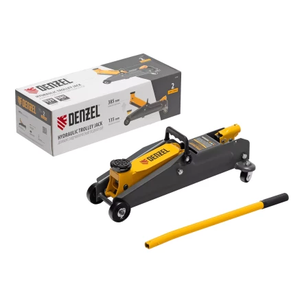 Домкрат гидравлический подкатной Denzel 51230, 2 т, 135-385 мм купить в Ханты-Мансийске