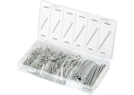 Набор шплинтов S головки х L: 1,6х25, 2,3х25, 2,3х38, 3,1х32, 3,1х50, 4х63 мм 555 предметов СИБРТЕХ 47604 купить в Ханты-Мансийске
