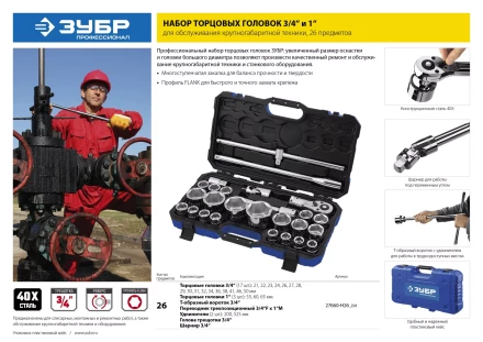 Набор инструмента для крупногабаритной техники 26 предм серия ПРОФЕССИОНАЛ купить в Ханты-Мансийске