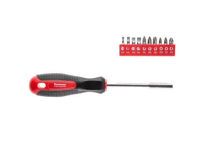 Отвертка HAMMER 601-036 с набором бит 11 предметов купить в Ханты-Мансийске