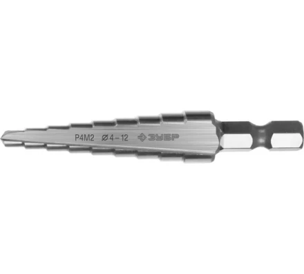 ЗУБР 4-12 мм, 9 ступеней, сталь Р4М2, ступенчатое сверло (29665-4-12-9) купить в Ханты-Мансийске