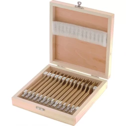 Набор сверл перовых по дереву 6-8-10-12-13-14-16-18-19-20-22-24-25 мм 13 штук деревянный кейс MATRIX 70442