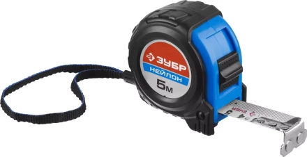 Рулетка ЗУБР &quot;НЕЙЛОН&quot;, нейлоновое покрытие, упрочненное полотно, ударопрочный обрезиненный корпус, 5м/25мм 34056-05-25_z01 купить в Ханты-Мансийске
