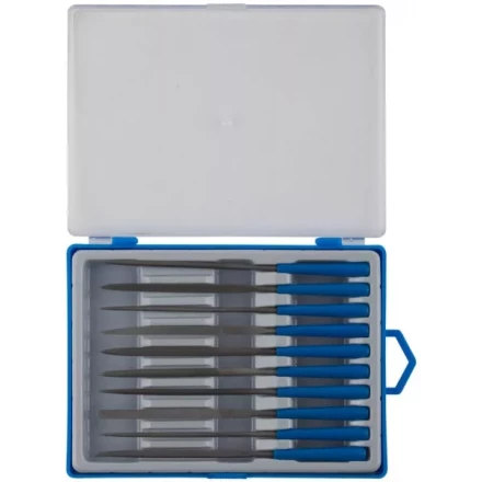 Набор ЗУБР "ЭКСПЕРТ" Надфили, пластмассовая ручка, насечка 2=бархатная, 100мм, 10шт 16021-2-H10 купить в Ханты-Мансийске