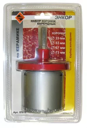 Набор коронок карбидных по керамике 6 предметов Энкор 57015 купить в Ханты-Мансийске