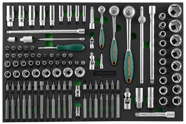 Набор головок торцевых 1/4" 3/8" 1/2"DR 81предмет вставок бит-40предметов EVAложемент Jonnesway S04H45121SV 49275 купить в Ханты-Мансийске
