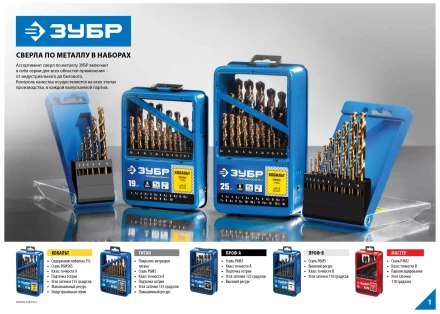 Наборы сверл по металлу серия МАСТЕР купить в Ханты-Мансийске