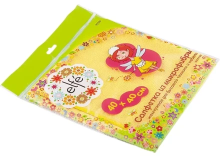 Салфетка из микрофибры жемчужная для бытовой техники и мебели желтая 400х400 мм Elfe 92316 купить в Ханты-Мансийске