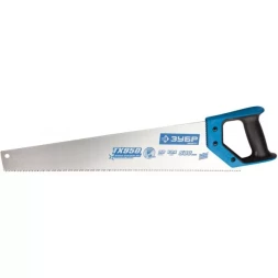 Ножовка по дереву (пила) ЗУБР ЛЕВША-9 500 мм, 9 TPI, мелкий 3D зуб, точный рез вдоль и поперек волокон всех видов материалов. 2K рукоятка 15233-50